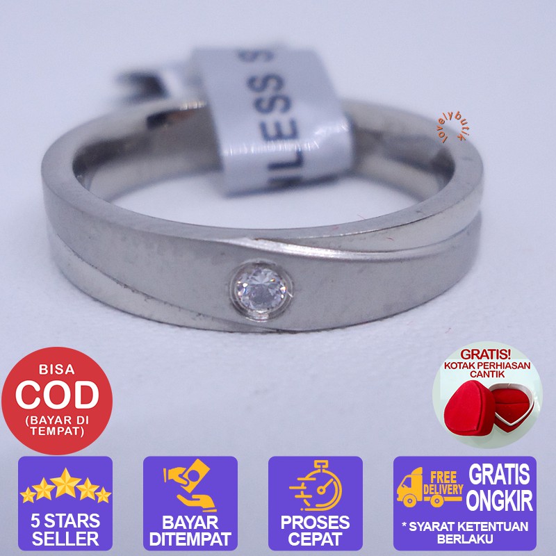 Lovelybutik Widuri Cincin Titanium anti Karat Wanita - SILVER