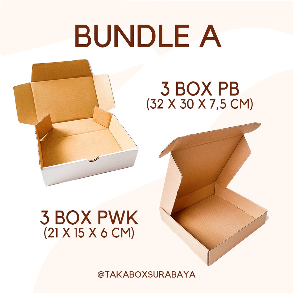 

Bundle A - Kardus hampers box diecut packing parcel packaging souvenir kado ecer murah bflute