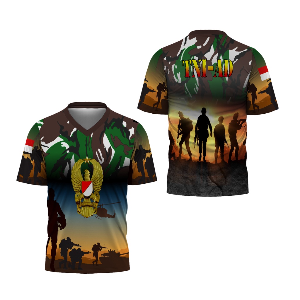 KaosArmy - Kaos TNI-AD Loreng | Kaos TNI-AD Kasad | Kaos TNI-AD Kerah V
