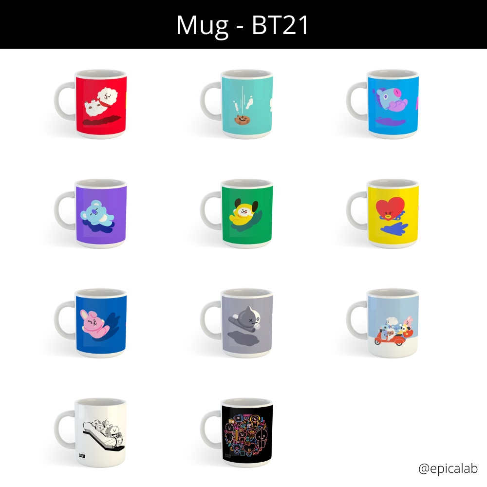 Mug Cangkir karakter BT21, Dynamite &amp; Butter lirik