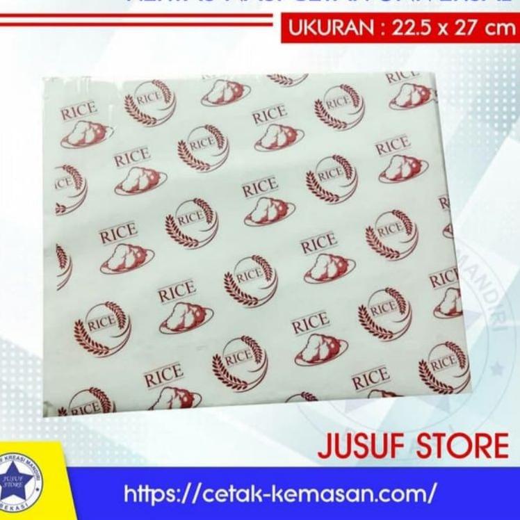 

Model Baru TJRFU Kertas Nasi Cetak Rice KFC laminasi Isi 100lbr 81 Stok Banyak