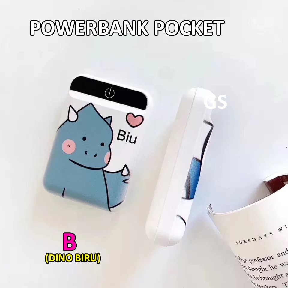 Powerbank Pocket Cartoon 10.000 mAh  Free Kabel Data Micro PowerBank Karakter