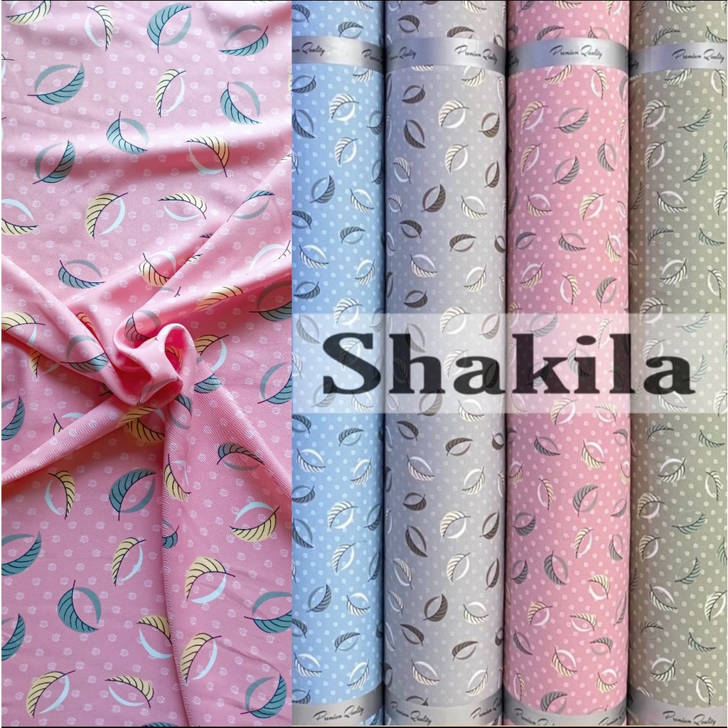 Kain Shakila Motif Polkadot Daun in the moon Bunga Little Sun  harga setengah meter