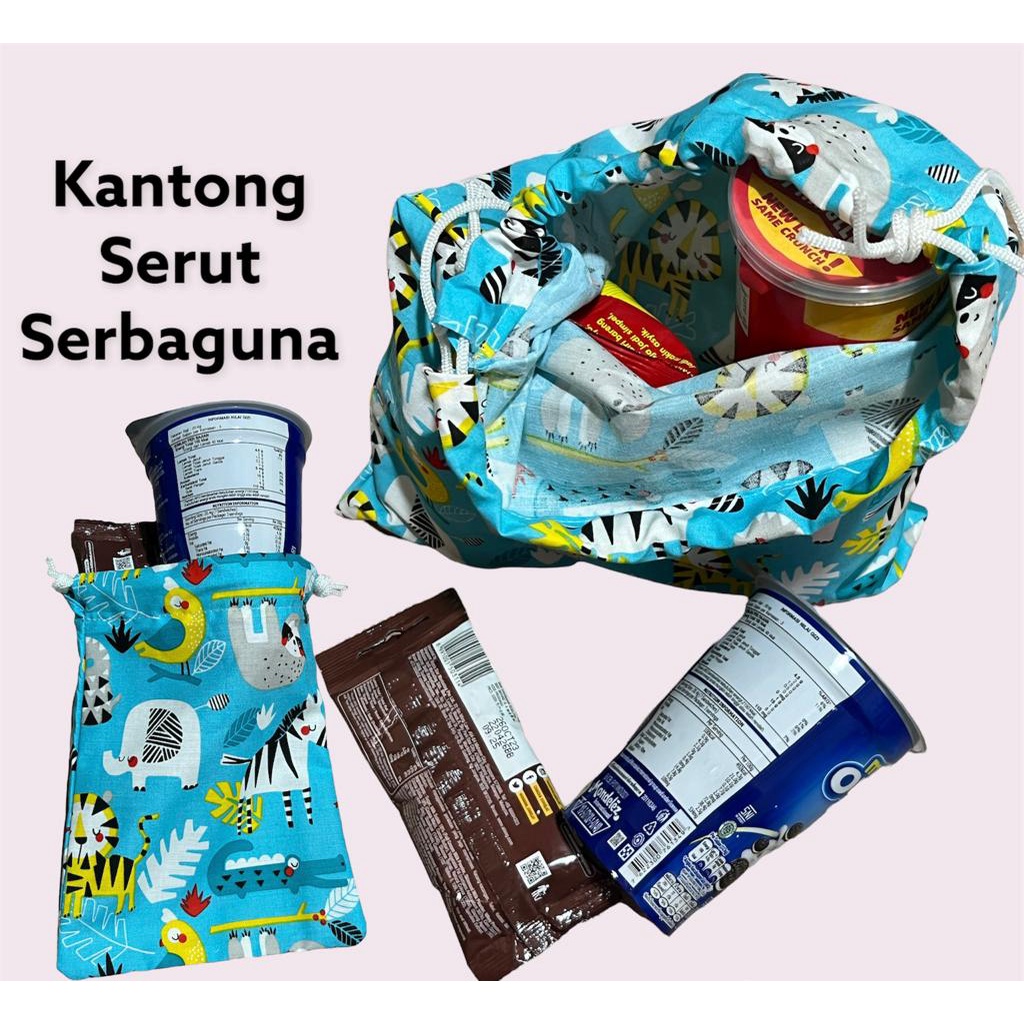 Fawn'G Handmade - Drawstring Pouch serbaguna / Kantong Souvenir Goodie / Kantong Serut