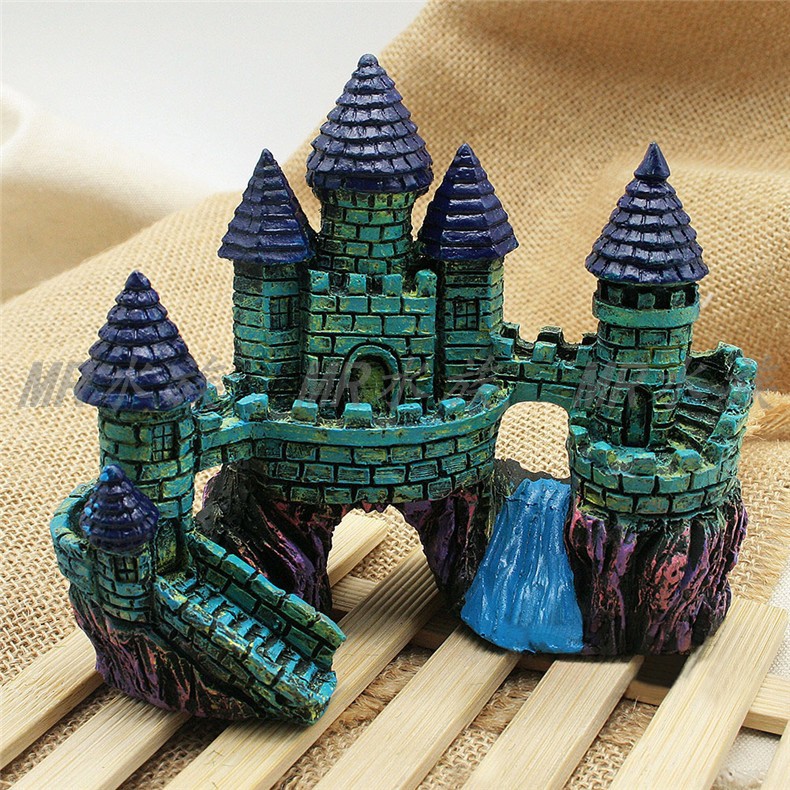 Miniatur Istana Kastil Bahan Resin Untuk Dekorasi Akuarium