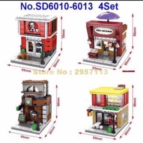 Lego Kw Sembo Block Mini Street KFC SD6010 McD SD6012 SD 6013 Starbuck