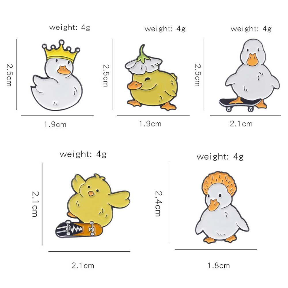 Bros Pin Enamel Bentuk Kartun Bebek Skate Chicken Untuk Anak