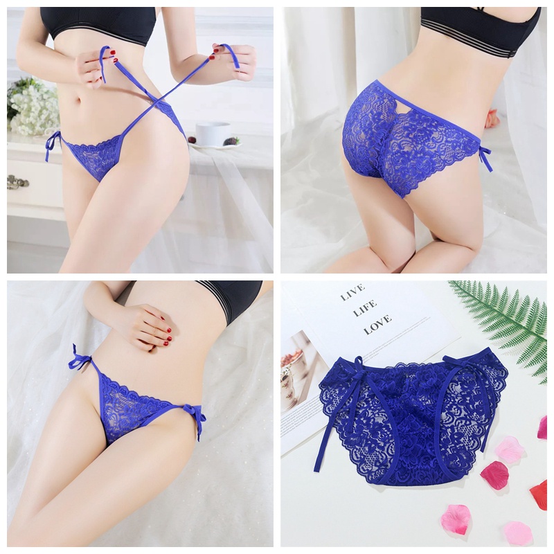 Celana Dalam Brief Wanita Renda G String Seksi Cd Berongga Pinggang Rendah Celana Lace ukuran Besar 3C221