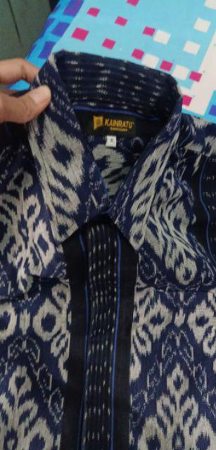 Kainratu - Baju Couple - Dress Resleting Jaket- Kemeja Tenun Atasan Pria