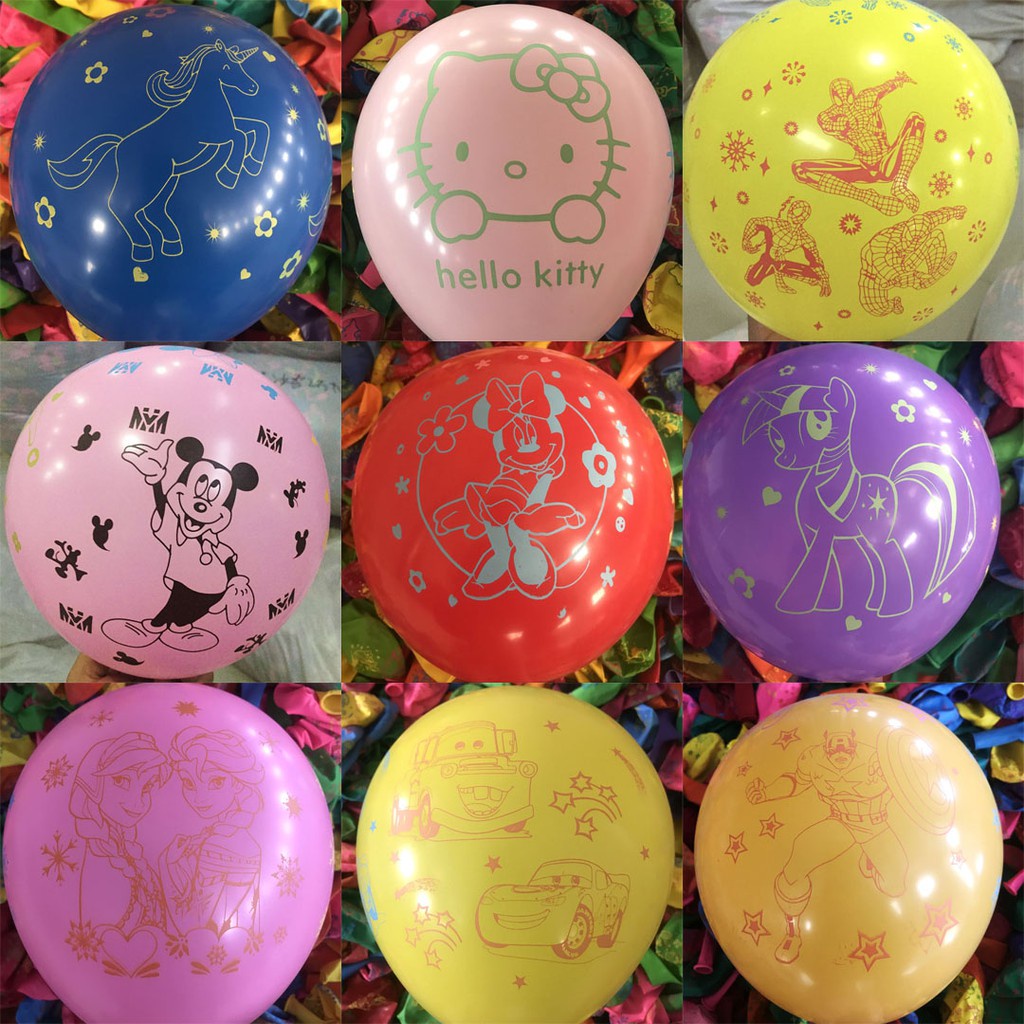 (10PCS) Balon latex karakter/Balon tiup karakter/balon karet karakter/balon metalik karakter