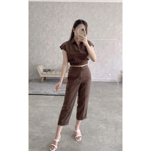 Rose One Set VOL2 (Top+Pants) / Baju Setelan Atasan Bawahan Wanita-1