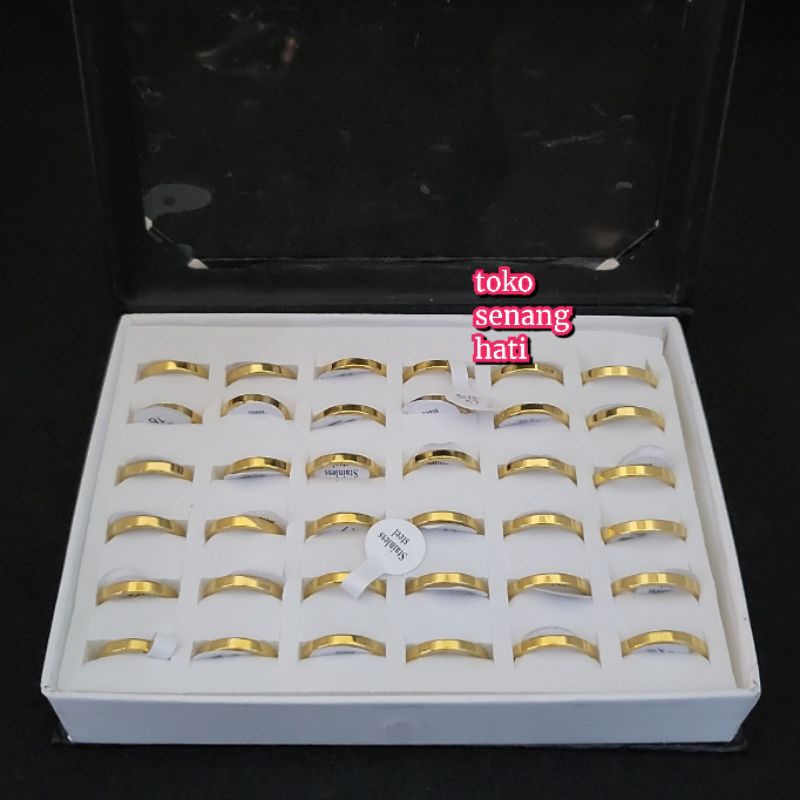 cincin emas polos pria titanium / cincin fasion