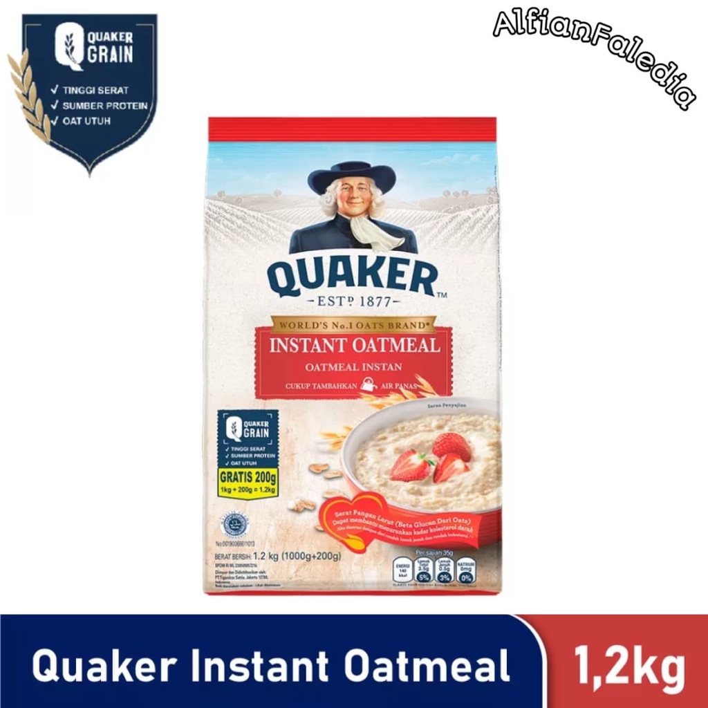 

Quaker Oatmeal Instant 1.2kg / 1200gram / Quakers Oatmeal 1200gr /Quaker 1,2kg/1200