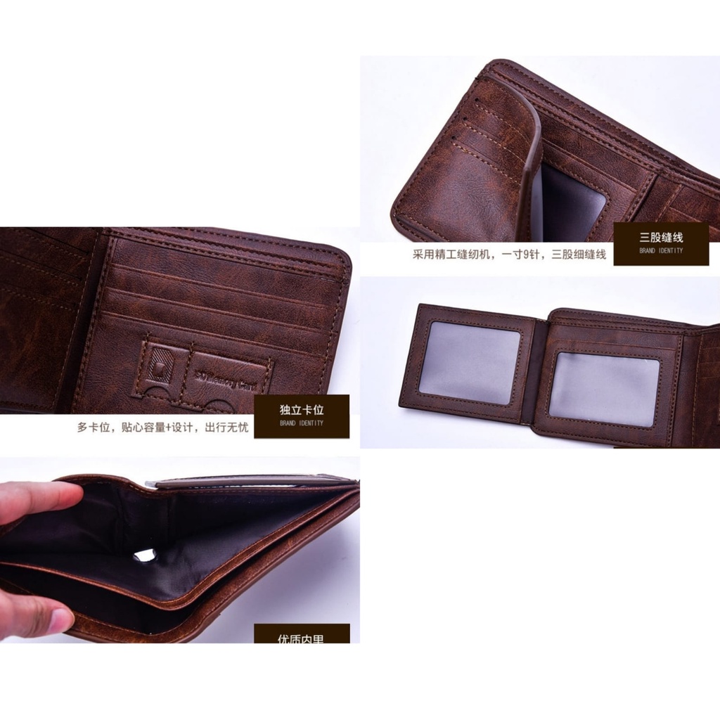 DOMPET LIPAT PRIA IMPORT COKLAT KULIT WA445B7 JOTA SLOT PENDEK KARTU UANG KOIN KECIL SIMPLE KEREN COWOK TIPIS PREMIUM BATAM LAKI BRANDED MURAH