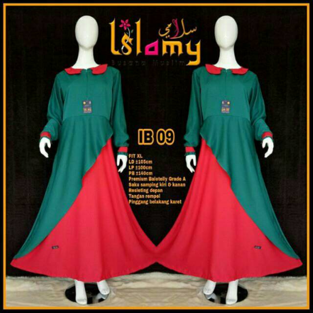 IBM - GAMIS BALOTELI POLOS KOMBINASI / GAMIS BUSUI / GAMIS JUMBO / GAMIS LEBARAN / TANGAN REMPEL