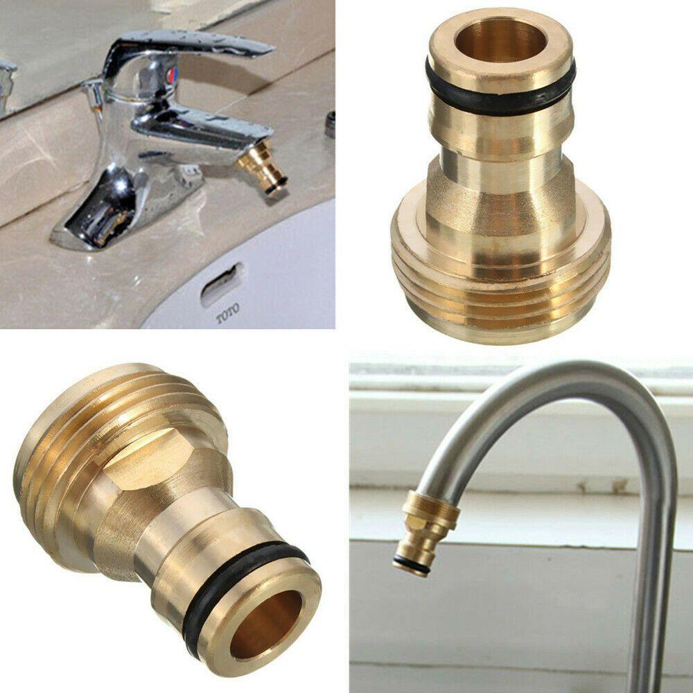 Preva Adaptor Selang Keran Selang Cuci Mobil Taman Rumah Kuningan Male Female Drat Praktis Faucet Converter