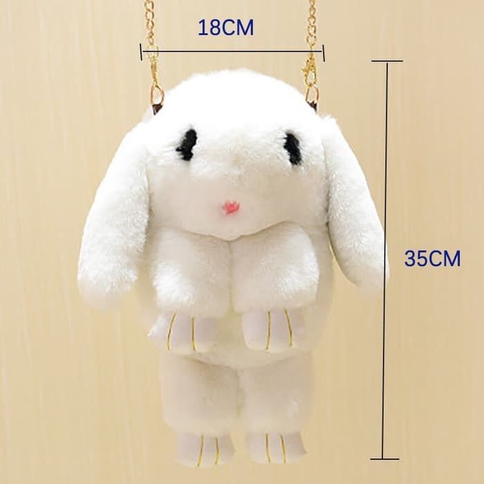 ❤❤ Tas Selempang Wanita Bulu Boneka Sleeping Rabbit KELINCI BOBO Imut Lucu Gemoy Lembut Halus Import Fashion Korea ❤❤