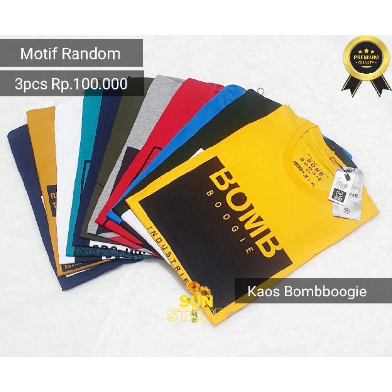 3pcs Kaos Bombogie Motif Random Kaos Pria Bombogie Kaos Brand Beli 1pcs Dapat 3pcs Kaos Bombogie Baj