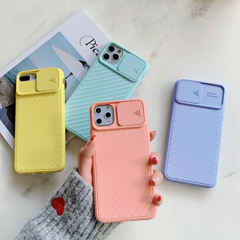 Soft Case Pelindung Lensa Kamera Bahan Silikon Tpu Warna Permen Polos Untuk Iphone 11 12 Pro X Xs Xr Max 7 8 Plus