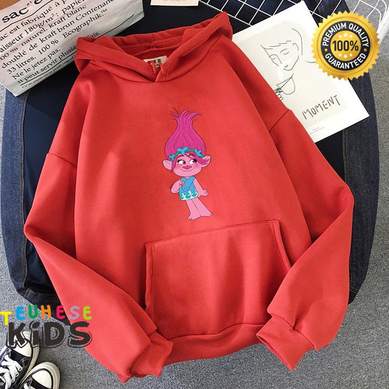 jaket sweater hoodie anak Dreamworks Trolls Poppy bahan jaket anak premium