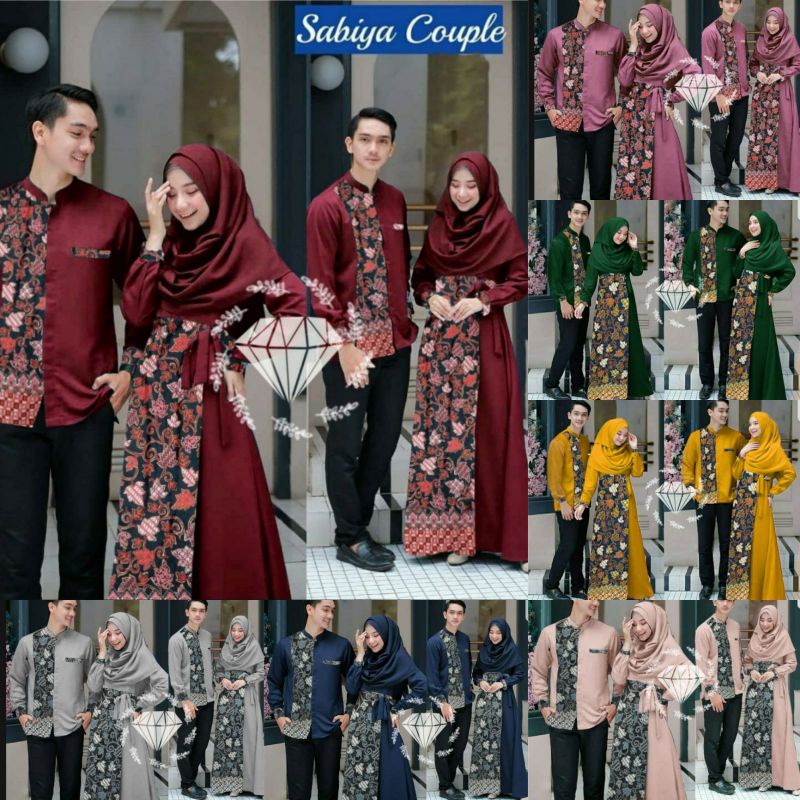 Baju couple tunangan Baju kondangan remaja Gaun pesta muslimah elegan