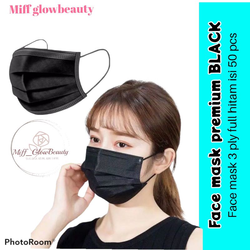 Masker 3PLY Hitam Masker Hitam 3 PLY Masker Medis Masker korea