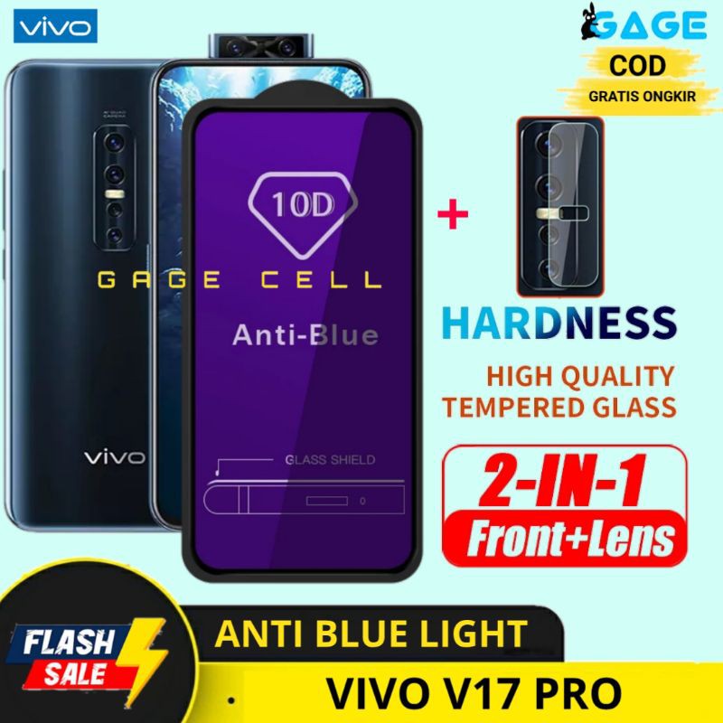 2IN1 TEMPERED GASS ANTI BLUE LIGHT VIVO V17 PRO - TG ANTIGORES RADIASI RAY VIVO V17PRO FULL LAYAR