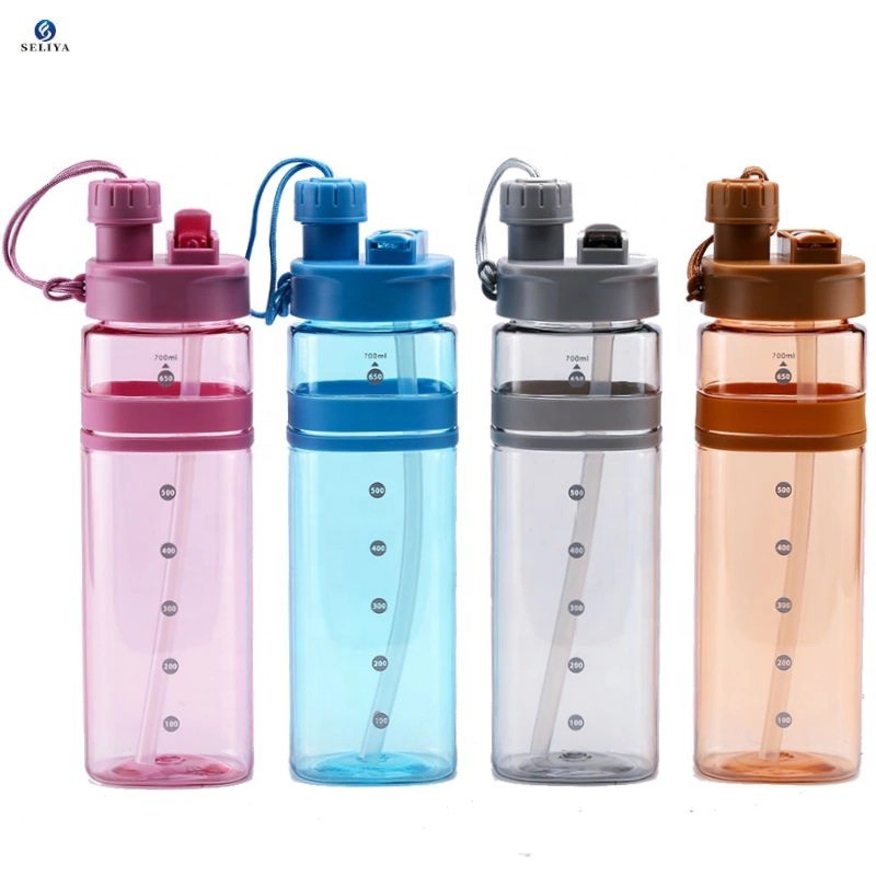 BOTOL AIR MINUM SPORT 700ML PLASTIK SEDOTAN TUTUP HX-605 Seliya 7259