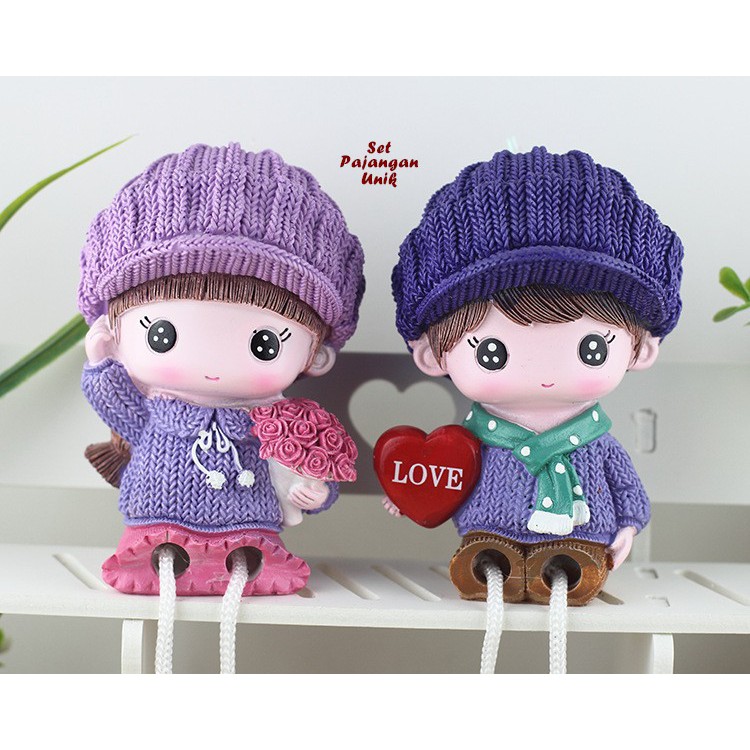 Set Pajangan Unik Couple 1 set isi sepasang boneka dan 1 bangku-5