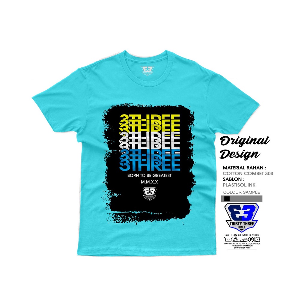 Kaos Anak Cowok Thirty Three Warna Biru