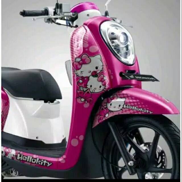 Decal full body honda scoopy variasi hello kitty