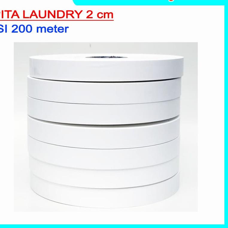 

T7E - PITA LAUNDRY TAFFETA LABEL PENANDA ROLL KAIN KERTAS 20 mm 2 cm 200 meter ¡✢