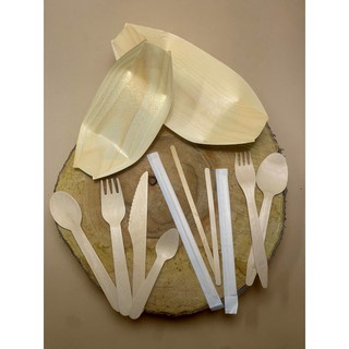 100 pcs sendok kayu sekali pakai  16 cm disposable wooden 