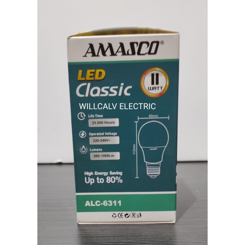 LAMPU LED AMASCO CLASSIC 11W  11WATT 11 W 11 WATT CAHAYA PUTIH