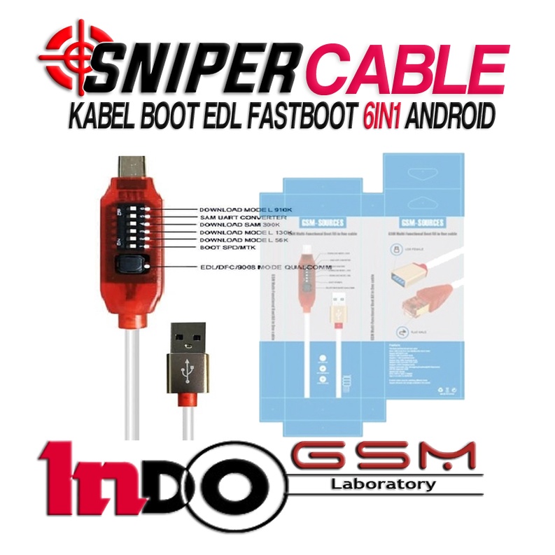 Kabel Sniper Kabel EDL Uart Sniper Multi Boot 6in1 Kabel Boot Kabel Flasing Android Kabel Sniper MRT