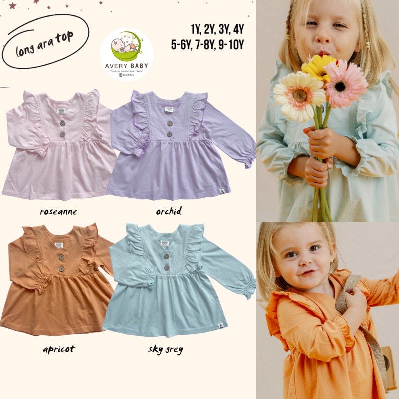 BOHOPANNA LONG ARA TOP / ARA TOP / RUFFLE TOP/ ATASAN KAOS ANAK