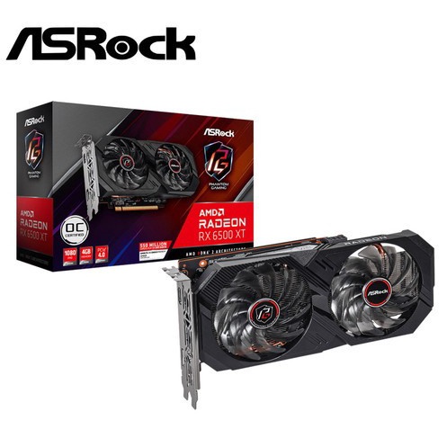 VGA RX 6500 XT ASRock Phantom Gaming D 4GB OC GDDR6 - RX6500XT