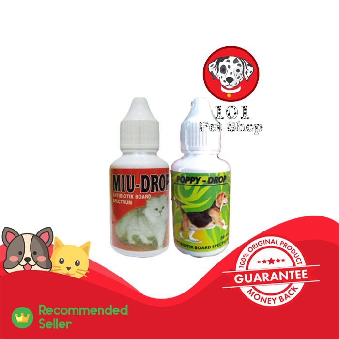 MIU &amp; POPPY DROP 30ML OBAT ANTI BIOTIK TETES UNTUK KUCING &amp; ANJING