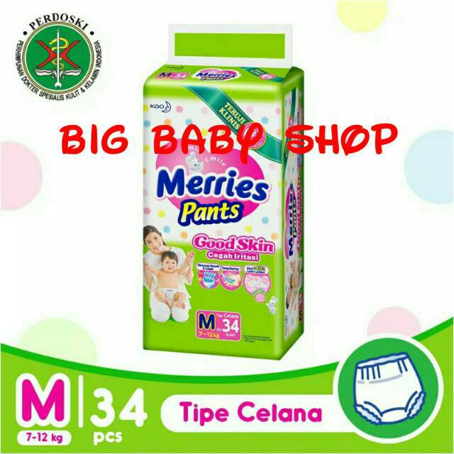 MERRIES Pants Good Skin/Popok Celana MERRIES Size M34/M 34/M-34