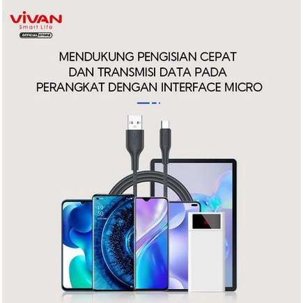 ITSTORE Kabel Data Vivan FM100S 2.4A Mikro USB Original