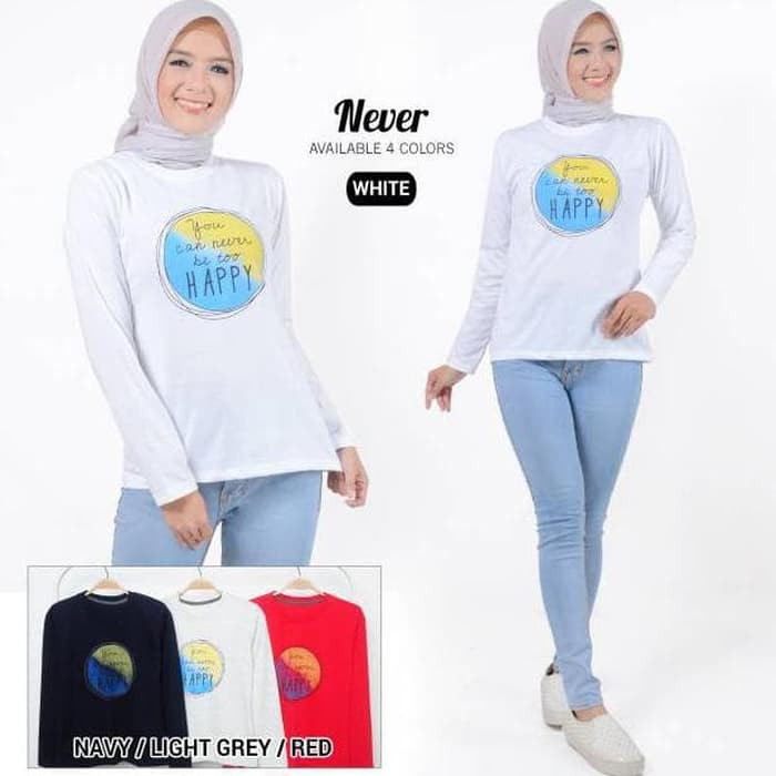 Pakaian Fashion Wanita Belle Fashion Never T-Shirt Panjang Wanita