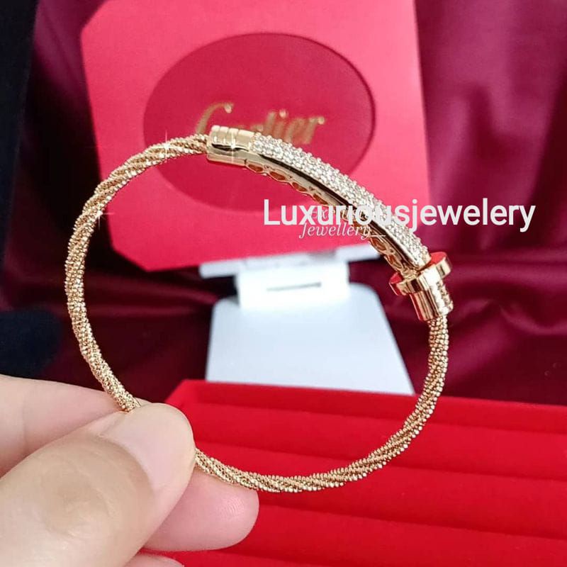 Gelang bangle Rhodium mewah dan elegant