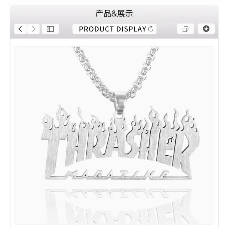 Pendinginan Flame Thrasher Magazine Api joint kalung pria trendy hip-hop Street titanium baja lionti