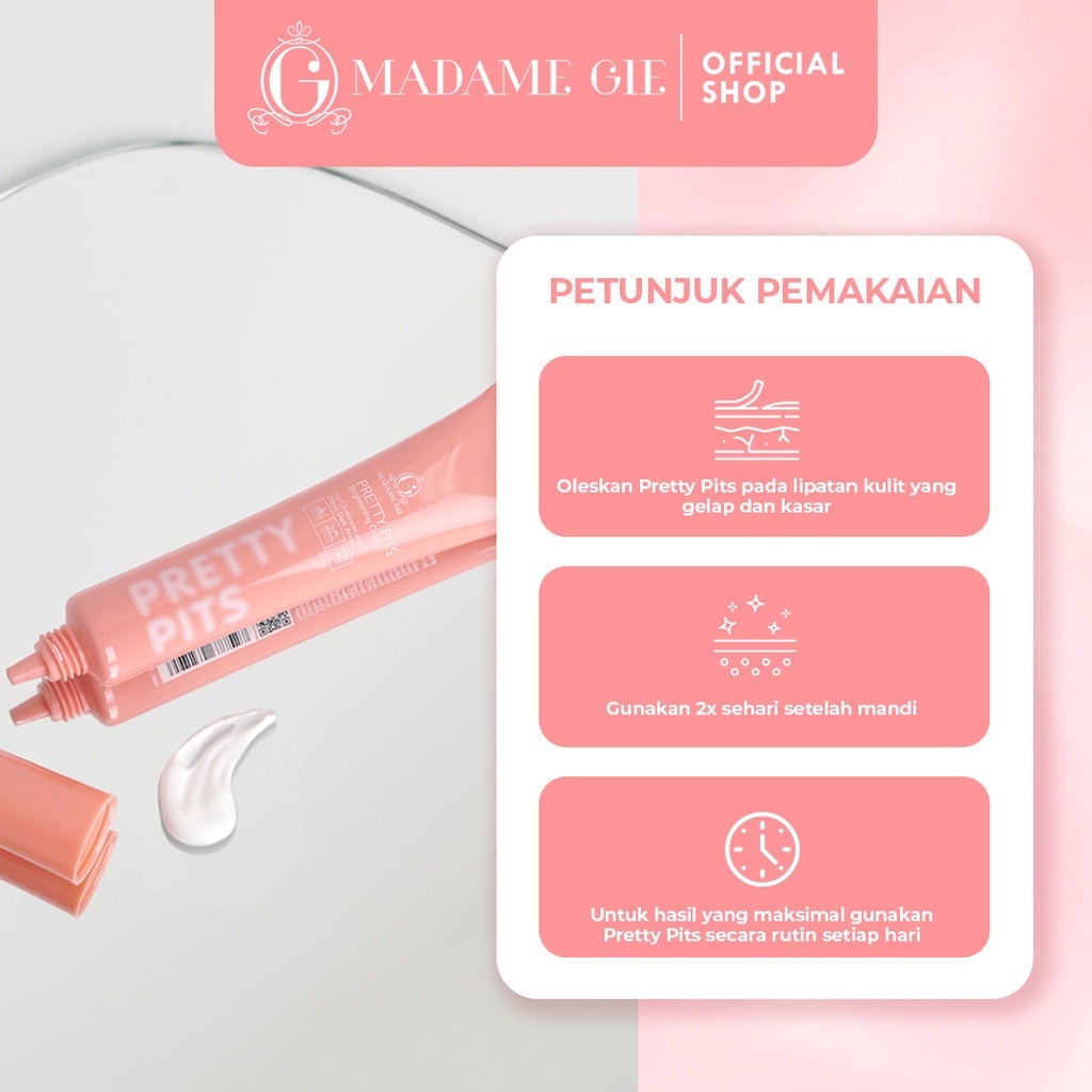 Madame Gie Pretty Pits Brightening Cream - Krim Pencerah Lipatan Kulit Tubuh - JB