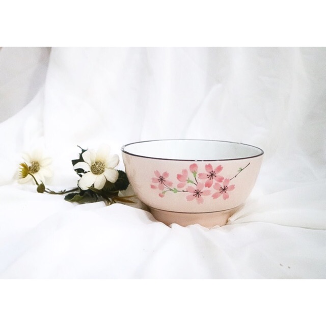 Mangkok Sup/Nasi Keramik Bunga Kecil/Besar