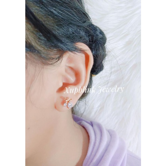 Anting Titanium Permata Wanita Anti Karat