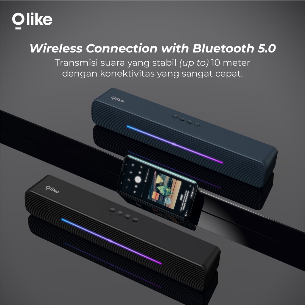 Olike Bluetooth Speaker RGB Longlasting Battery DynamicBass OBS300 pro / Garansi Resmi