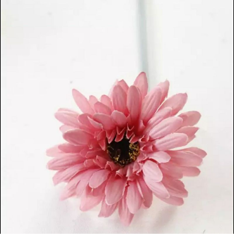 Bunga Aster Krisan Chysanthemum Artificial tangkai panjang bunga plastik mawar dekorasi rumah pesta-Pink