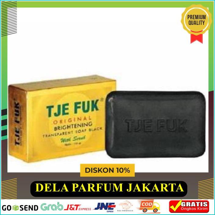IMPORT TJE FUK SOAP ORIGINAL BRIGHTENING SCRUB BLACK 100G - SABUN BATANG WAJAH HITAM HIGHT CLASS