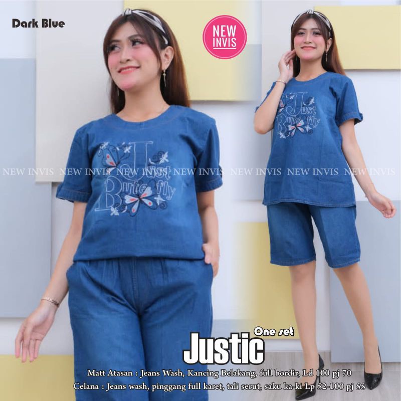 one set jeans wanita - one set pendek - setelan jeans pendek - one set jeans murah - setelan jeans murah - ootd - setelan santai - one set home - home dress - setelan jeans wanita import - one set import - setelan harian-2